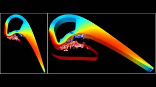 Large Eddy Simulation and conjugate heat transfer of the high pressure T120D Cascade (AVBP-CERFACS).