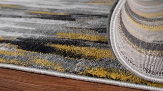 Abani Porto PRT140C Contemporary Grey and Yellow Abstract Area Rug