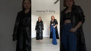 Wearing VS Styling - Leather Coat 🖤🖤🖤 #shorts