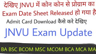 JNVU Exam Date Sheet 2024 | JNVU Exam Time Table Declared 2024 | JNVU Exam Hall Ticket