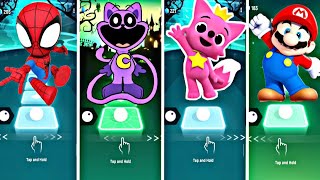 Spiderman vs CatNap vs Pinkfong vs Mario   Tiles Hop