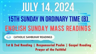 14 July 2024 English Sunday Mass Readings | 15th Sunday in Ordinary Time (B)