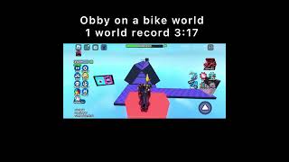 Obby on a bike world 1 world record 3:27