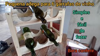 Adega de madeira para 6 garrafas de vinho, aumente sua renda com artesanato com madeira #diy