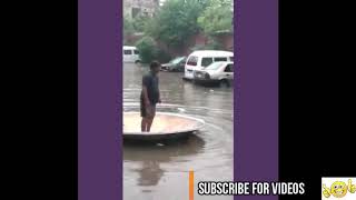 Fuuny Lahori Man Enjoying Rain