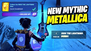 How to EASILY Collect the RIDE THE LIGHTNING Item (NEW MYTHIC Location) - Fortnite X METALLICA Quest