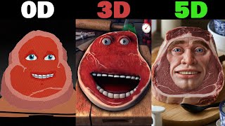 All Charlie the Steak 0D VS 1D VS 2D VS 3D VS 4D VS 5D | WELL DONE - animations Compilation