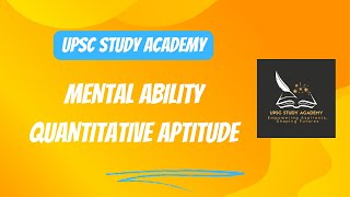 Mental ability-Quantitative aptitude