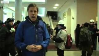 BBC News   Ukraine protests  Hotel lobby used as makeshift clinic