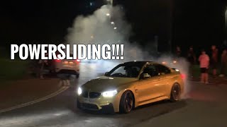 LOUD BMW M4 DOES BURN OUT + AUDI RS5!