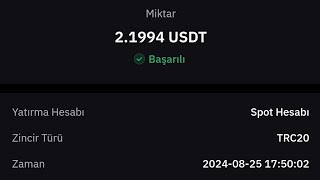 GÜNDƏLİK 2.19 DOLLAR QAZANC.BİNANCE HESABINA ÇIXARIŞ #pulqazan #pulqazanma #pulqazanmaq