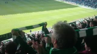 Hibernian fans sing Sunshine on Leith after Hibs are promoted