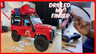 Drilled my finger fixing a RED Mn90 #rccars #crawler