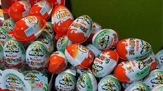 Kinder Toys Opening ASMR - Satisfying Video- A Lot Of Kinder Joy Eggs Toys #kinderjoy16