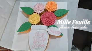 Mille Feuille Flower Vase Cake