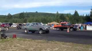 56' CHEVY VS. FORD FALCON BILLETPROOF ERUPTION DRAGS TOUTLE, WA 2013