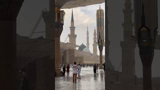 madina me barish ka video 📷#madina