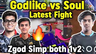 Godlike vs Soul latest 4v4 fight 🔥 Simp Zgod both 1v2 Soul 😲