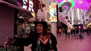 Walking Fremont Street Experience in Las Vegas. World's Largest Video Screen.