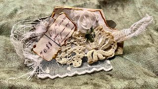 Journaltabs, with lace, sewing, roses and labels. Tutorial.