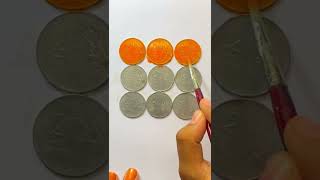 Great Indian flag painting on coins #shorts #youtubeshorts #viral #shortvideo #indianflag #art