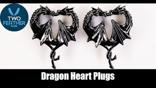 Dragon Heart Plugs - Stainless Steel Hearts for Stretched Ears