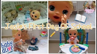 Baby Alive Snackin Lily Doll Josie's First Day Of School📚 Stop Motion + Play Dou Cooking🍳