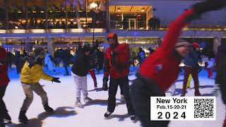 Ice dancing party after Threshold al fresco, in New York, Feb. 15-20-21 2024