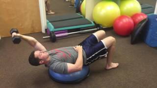 Sit Up Variation: BOSU Ball Single Arm Sit Ups