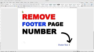 How To Remove Footer Page Number In Word document In Microsoft Word