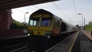 **Double Powerhaul** FL 66414 and 66528 pass through Stowmarket on 4L87: 04/07/2019