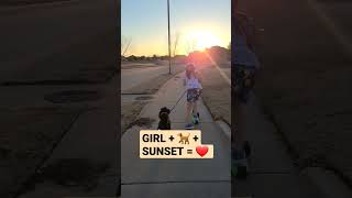 MILA + ZUMA + SUNSET = ❤️ #girlsbff #kidspet #bestdog #kidsfun