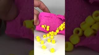 Very Satisfying and Relaxing  Crunchy Colorful Kinetic Sand Cutting vs Beads Part 177 #ASMR #shorts