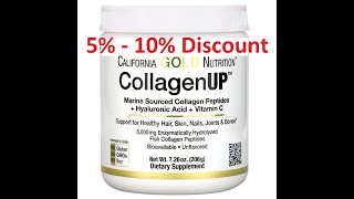 Discount - California Gold Nutrition CollagenUP Marine Collagen + Hyaluronic Acid Vitamin C Review