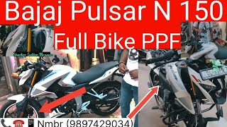 Pulsar N 150 Full Bike Lamination / PPF Wrapping Shocker Golden Wrapo Alloy Wheel 🛞Stickers N Design