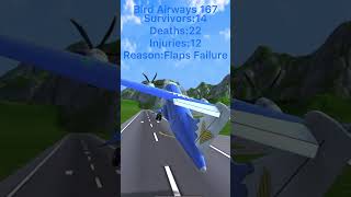 Bird Airways 167 Crash animation (turboprop flight simulator)