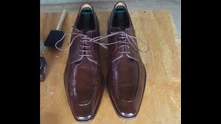 ASMR Shoe Shine Brown Santoni Derby