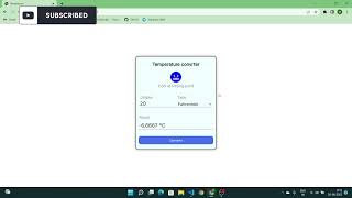 Temperature converter  web application using HTML CSS and JavaScript(Code in Description)