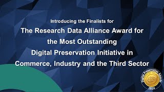 Digital Preservation Awards 2024 - Finalists for the Commerce, Industry and Third Sector Award