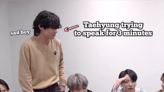 Taehyung trying to speak for 3 minutes