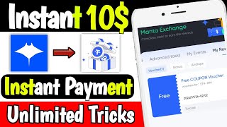 🤯 $10 Instant Withdraw In Manta Exchange 🔥 Instant Voucher Loot 😍 Instant Withdraw