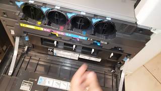 How to change toner cartridge in Bizhub C220 Konica Minolta