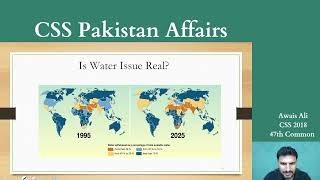 Free Pakistan Affairs Lectures | Part 34 | Understanding water scarcity issues | CSS & PMS Exam 2025