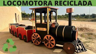 Fabricamos un TREN con materiales reciclados para Leroy Merlin by Recicleitor Locomotora a vapor