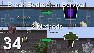 Minecraft Bedrock Tutorials(34) - How to Break Bedrock in Survival (2 Methods)