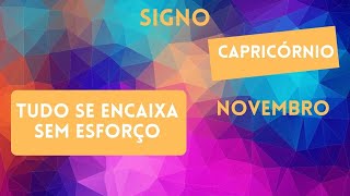 Signo Capricórnio - Tudo se encaixa sem esforco -  Novembro