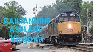 CSX Office Car Special, NS Power, & 2 Train Races! Railfanning Ashland VA 6/16/17