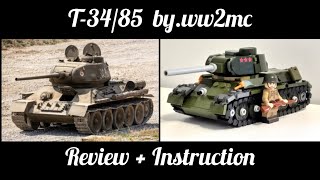 T-34-85 from lego in minifig scale. Review + Instruction / lego tank ww2 tutorial