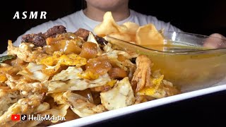 ASMR Makan Kwetiau Goreng, Telur Padang, Kuah Soto, dan Kerupuk (whisper)