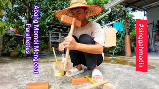 Abang Tambi (Abg Momoi) Mengecat Parallettes Yang Dibuatnya Sendiri